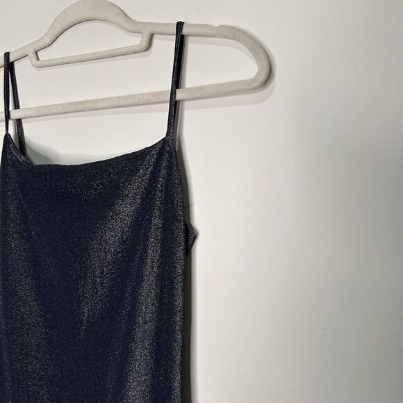 Vintage City Triangles Dress Womens Large Y2K Shimmer Strappy Back Formal Prom - Picture 2 of 9